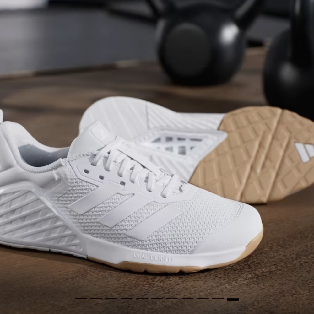 Adidas Tan and White Athletic Shoes with Breathable Mesh